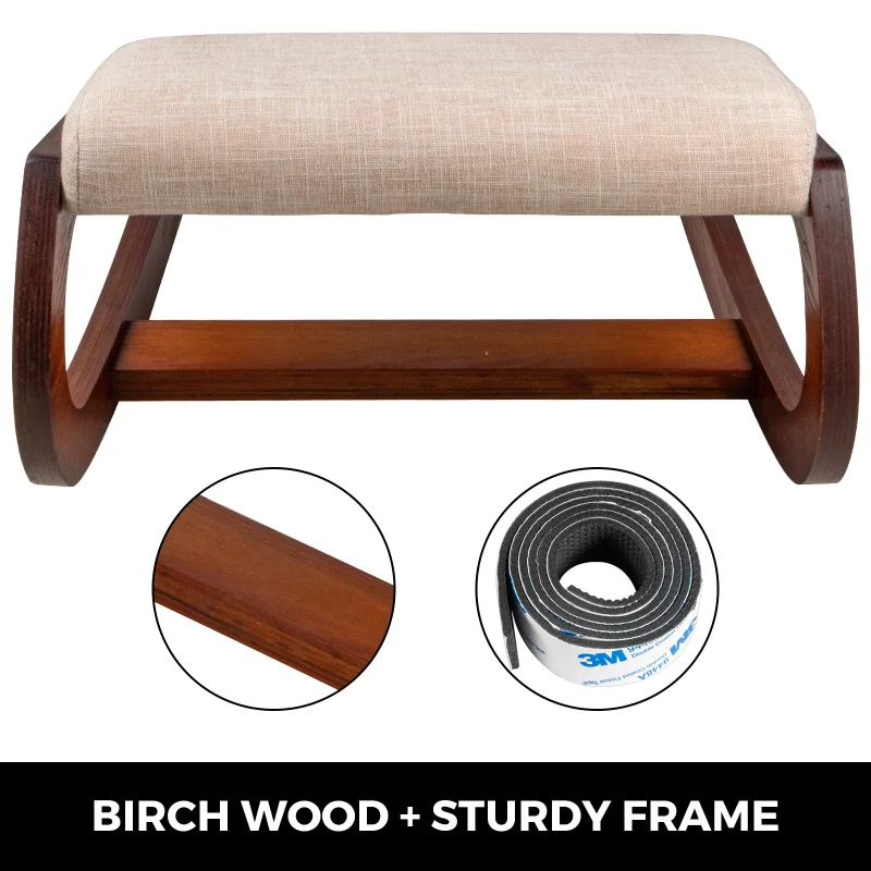 VEVOR 150KG Ergonomischer Kniestuhl aComputerstuhl Holzhocker 41/37x29x7cm Haltungskorrektur(Hickory) – Bild 4