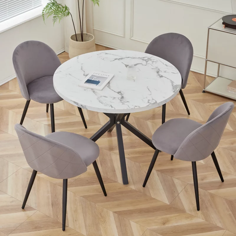 Ein Satz von 4 Küche nordischen Esszimmers tühlen Schlafzimmer Samt Kommode Party moderne Luxus Esszimmers tühle Design einzigartige Wohn möbel – Bild 6