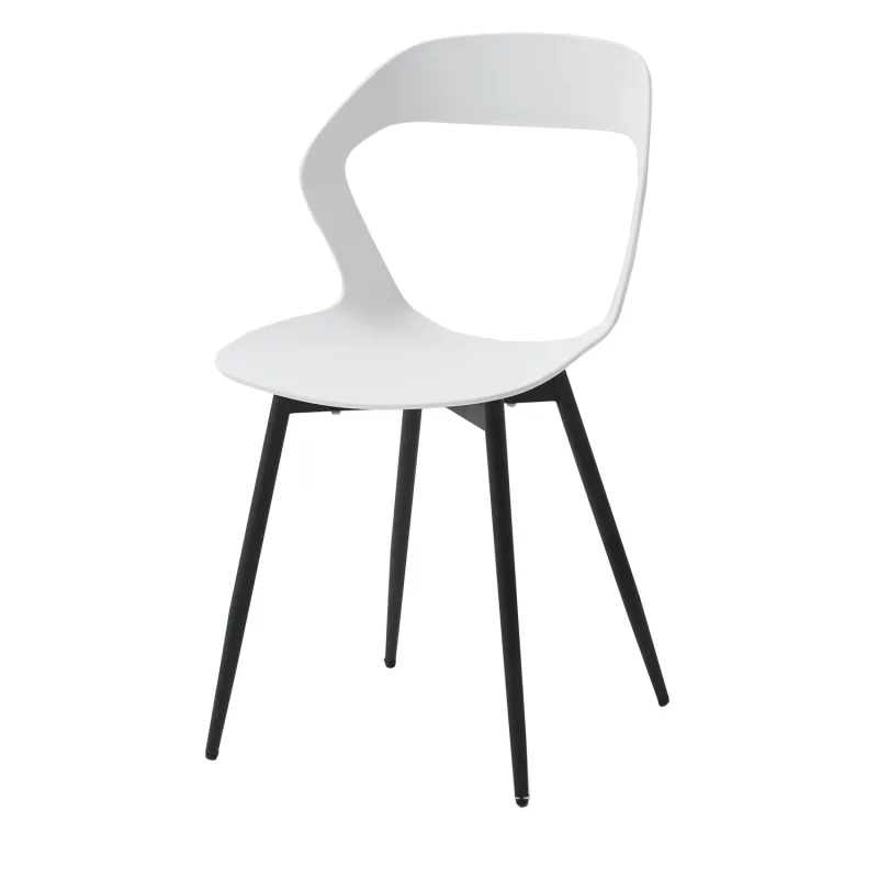 6er-Set Skandinavien-Esszimmerstühle für Esszimmermöbel, Stuhl, nordischer Designer, kreativer Haushaltsstuhl mit Rückenlehne, Weiß/Schwarz – Bild 2