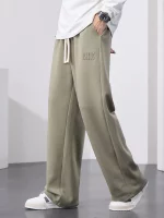 Gerade Jogginghose für Herren, weites Bein, Baumwolle, Trainingshose, Kordelzug, Buchstabe, Sport, Baggy-Hose, lässige lange Hose, große Größe 8XL