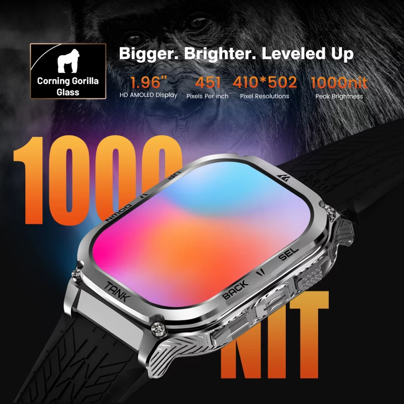 2024 Original KOSPET TANK M3 Smart Uhr Männer Smartwatch Für Frauen 480 mAh Digital Fitness AMOLED AOD Bluetooth Wasserdichte Uhren – Bild 6