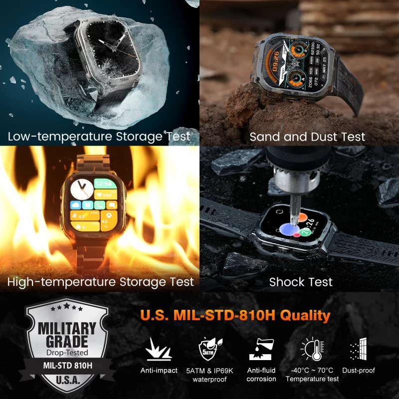 2024 Original KOSPET TANK M3 Smart Uhr Männer Smartwatch Für Frauen 480 mAh Digital Fitness AMOLED AOD Bluetooth Wasserdichte Uhren – Bild 2
