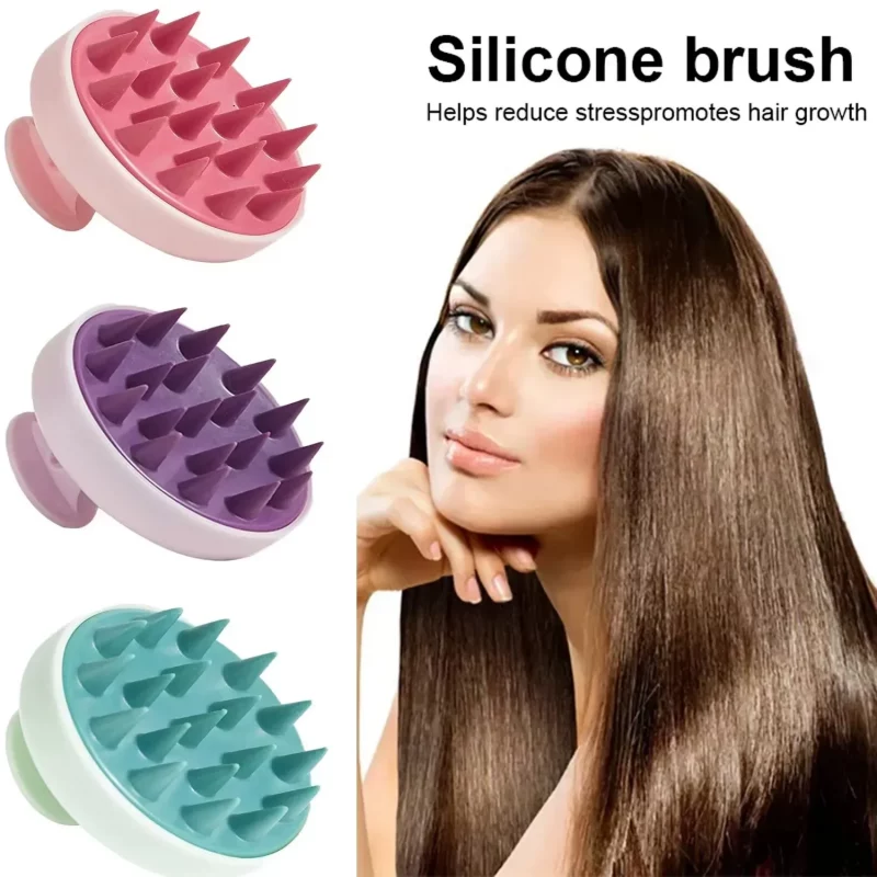 1pc Silikon Shampoo Pinsel Kopf Kopfhaut Massage Kamm Haar Waschen Kämme Bad Dusche Körper Massage Pinsel Salon Friseur Werkzeuge – Bild 2
