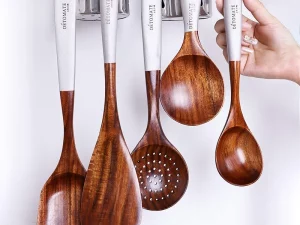 Thailand Teak Naturholz Geschirr Löffel Schöpfkelle Turner Lange Reis Sieb Suppe Skimmer Kochlöffel Scoop Küche Werkzeug Set