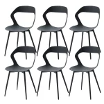 6er-Set Skandinavien-Esszimmerstühle für Esszimmermöbel, Stuhl, nordischer Designer, kreativer Haushaltsstuhl mit Rückenlehne, Weiß/Schwarz