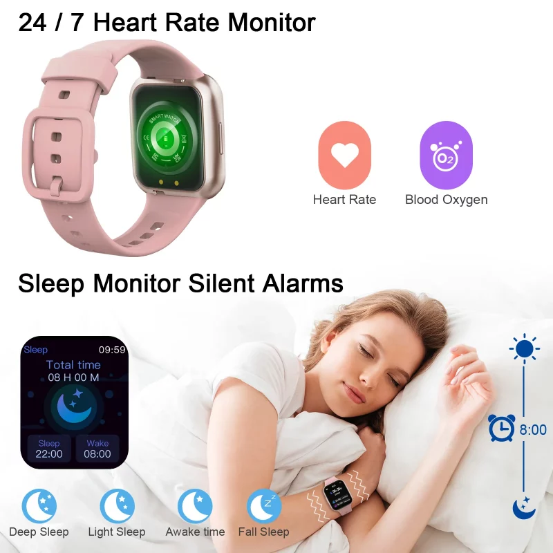 Smartwatch, Fitness-Tracker-Uhr für Männer und Frauen, 1,69 Zoll Touch-Smartwatch, Fitnessuhr mit Schrittzähler/Schlafmonitor. – Bild 4