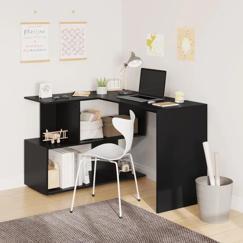 WOLTU Arbeits-PC-Computertisch aus Spanplatte mit Regalen für Arbeitszimmer, Studenten, Schreibtisch, Büro, Arbeit, Wohnmöbel – Bild 3