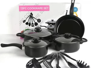 13-teiliges Set mit antihaftbeschichteten Töpfen und Pfannen, Küchenutensilien-Set, Milchtopf, Bratpfanne, Küchenkochgeschirr, Geschenke für Freunde und Familie