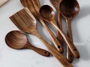 7 teile/satz Teak Natürliche Holz Geschirr Löffel Schöpfkelle Turner Reis Sieb Suppe Skimmer Kochen Löffel Scoop Küche Wiederverwendbare Tool Kit
