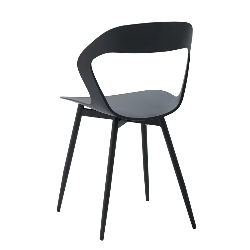 6er-Set Skandinavien-Esszimmerstühle für Esszimmermöbel, Stuhl, nordischer Designer, kreativer Haushaltsstuhl mit Rückenlehne, Weiß/Schwarz – Bild 3