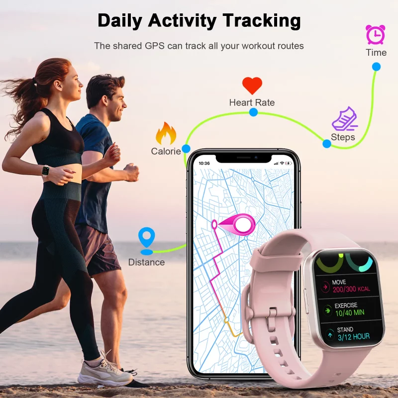 Smartwatch, Fitness-Tracker-Uhr für Männer und Frauen, 1,69 Zoll Touch-Smartwatch, Fitnessuhr mit Schrittzähler/Schlafmonitor. – Bild 3