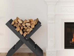 Kaminholzhalter aus massivem Kiefernholz