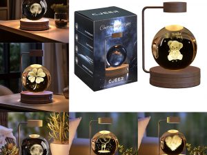 Kristallkugel Kosmos Dinosaurier Lampe